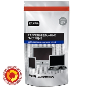 Салфетки Attache Selection For Screen д/экранов, запасной блок, 100 шт, 130х170