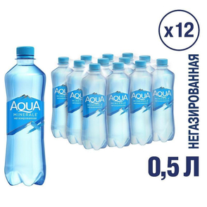 Вода минеральная "Aqua Minerale" б/газа, 0,5л. (73498) УПАКОВКА 12 шт.